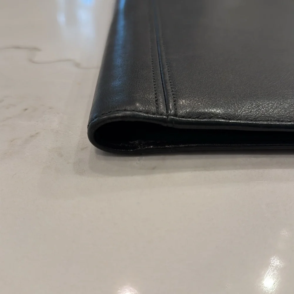 Coach Black Leather Padfolio Folder